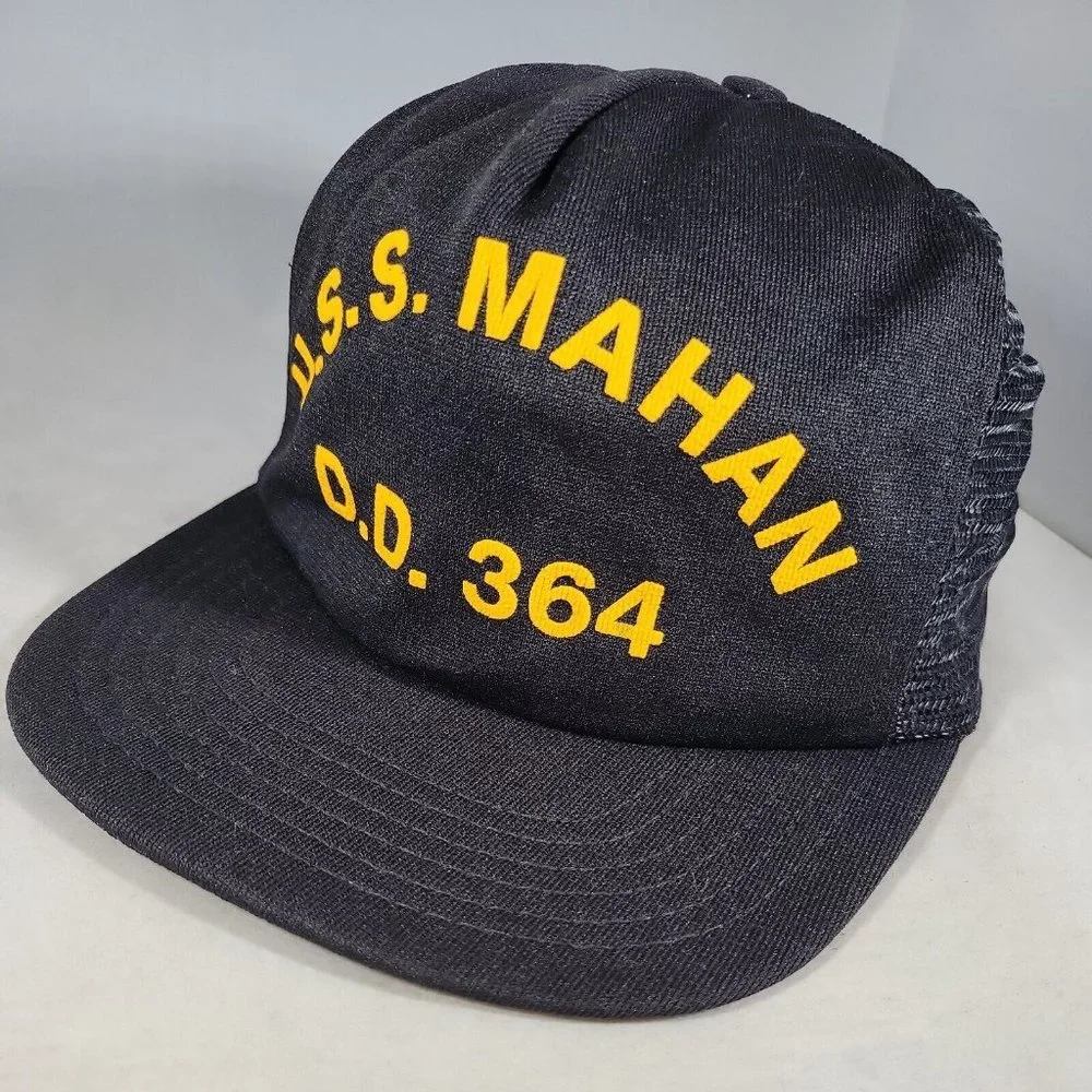 USS MAHAN DD-364‎ Cap Hat Vtg 70s United States Navy Farragut-Class Snapback